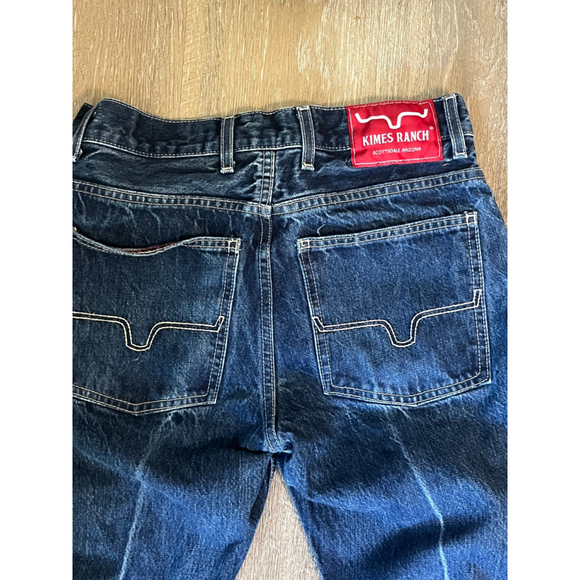 Men's Kimes Ranch Straight Jeans Waist 30 Blue with Red Accents - Picture 5 of 6